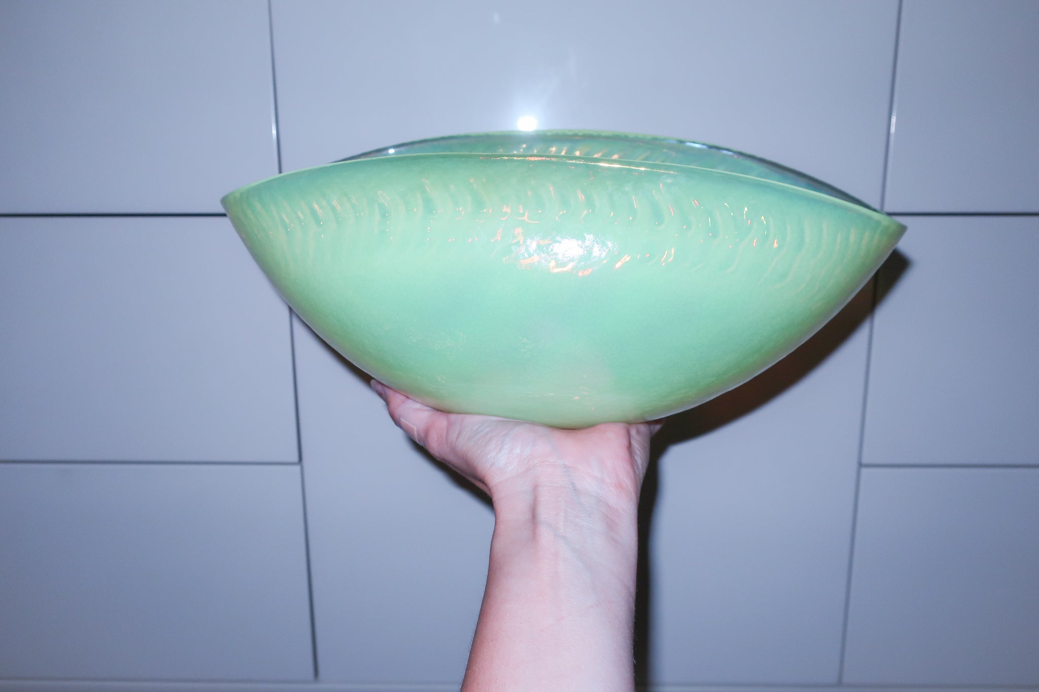 Folded Iridescent Bowl